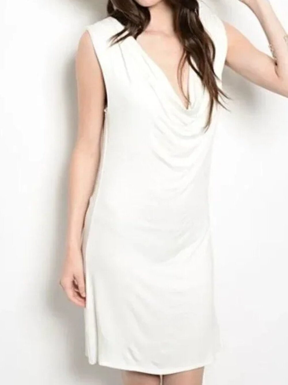 *Clearance* True Light White Scoop Neck Dress